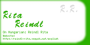 rita reindl business card